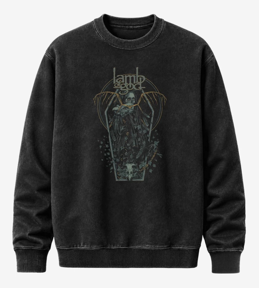 Poleron Polo Acid Wash Negro de Death of God