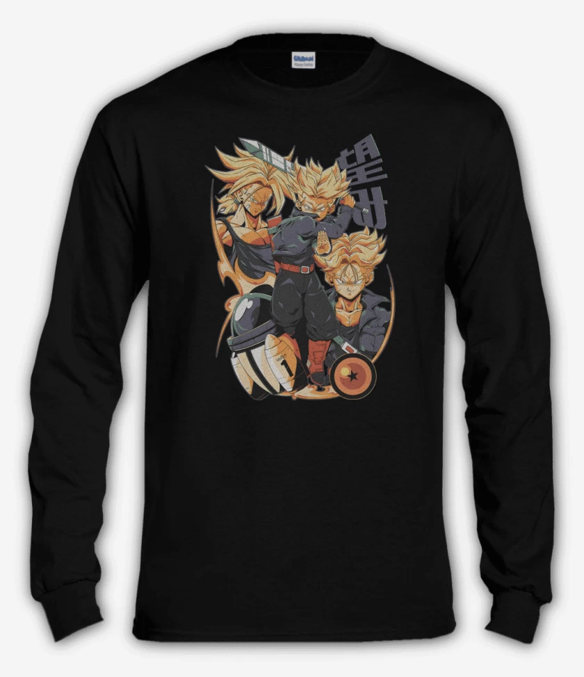 Polera manga larga Negro de Viajero del Futuro