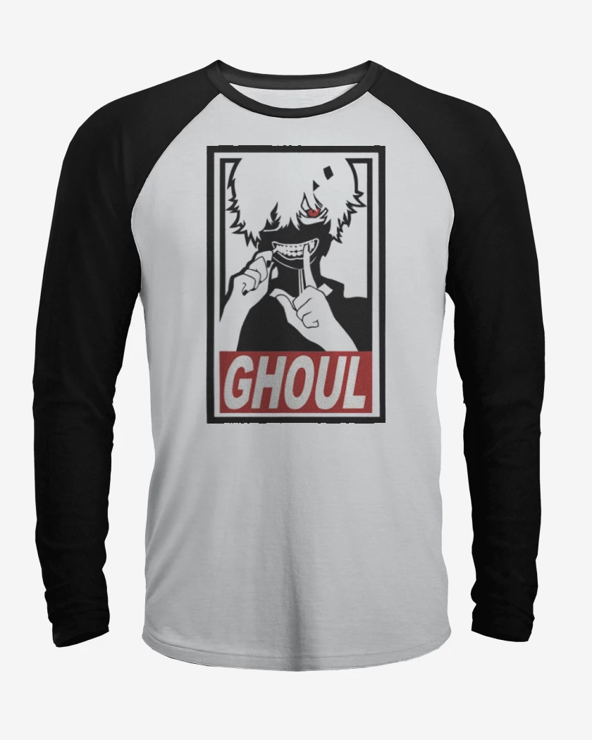 Polera Raglan Blanco / Negro de Ghoul