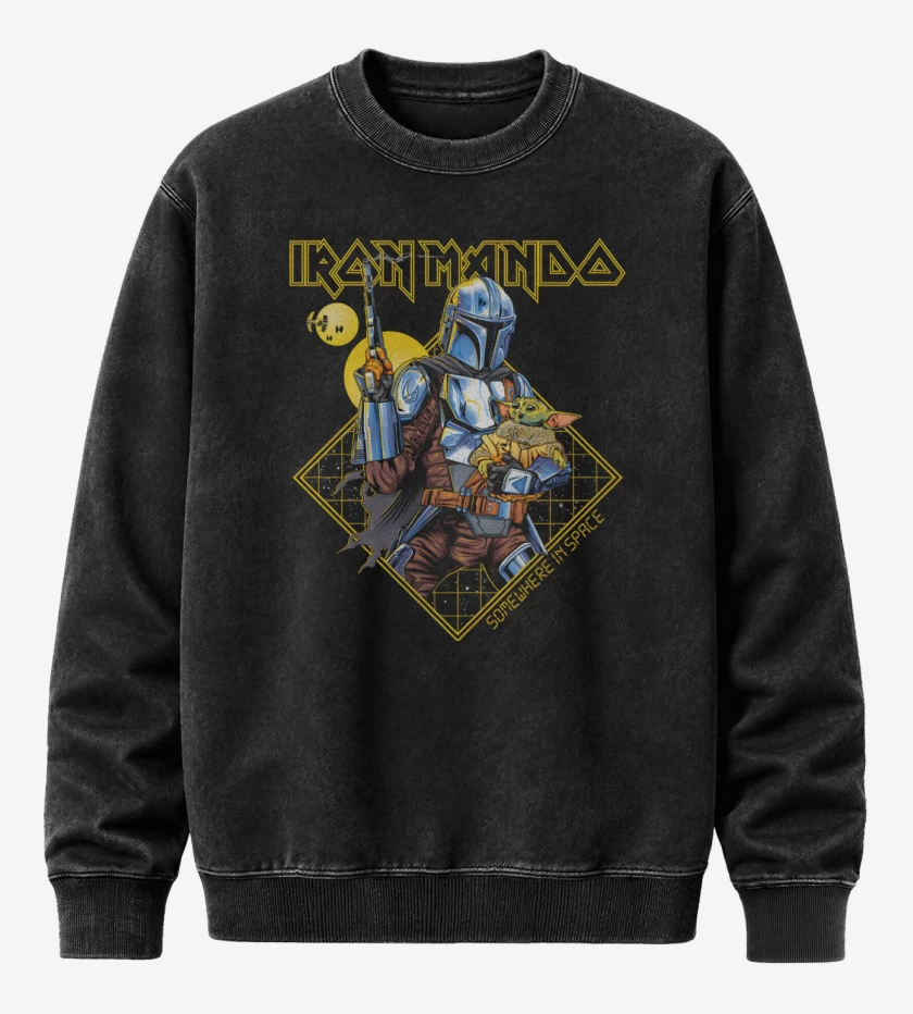 Poleron Polo Acid Wash Negro de Somewhere in Space