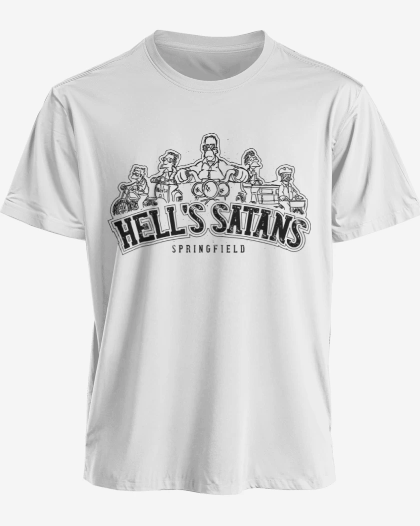 Polera premium Blanco de Los Hells Satans