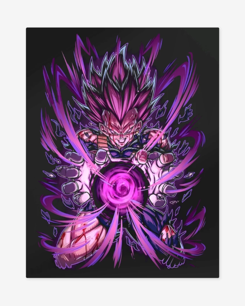 Print metalico Negro de Ultraego Vegeta 