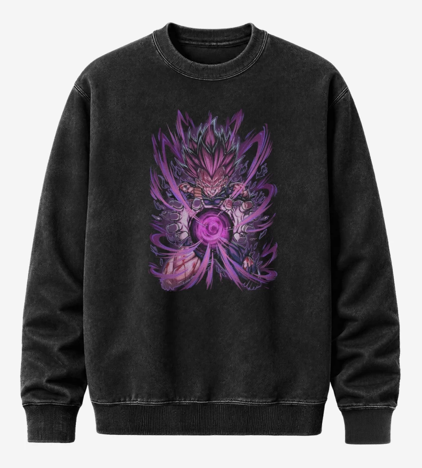 Poleron Polo Acid Wash Negro de Ultraego Vegeta 