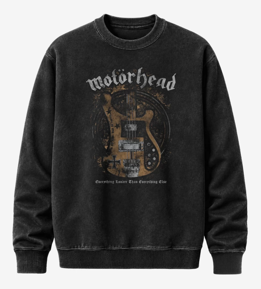Poleron Polo Acid Wash Negro de Lemmy Bass
