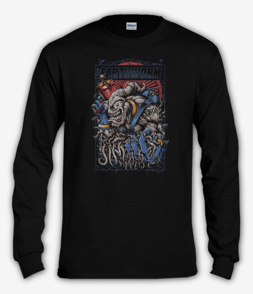 Polera manga larga Negro de Brutal Earthworm