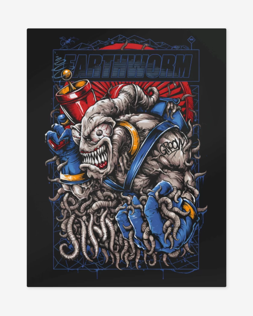 Print metalico Negro de Brutal Earthworm
