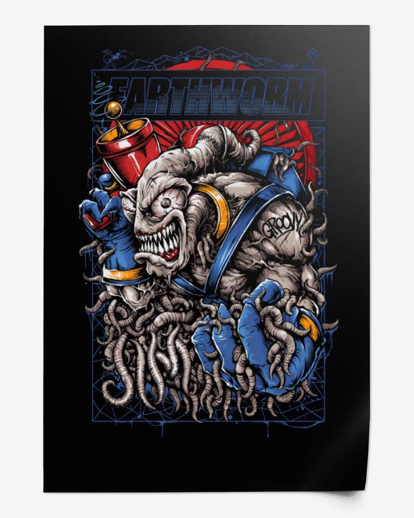 Print Brutal Earthworm