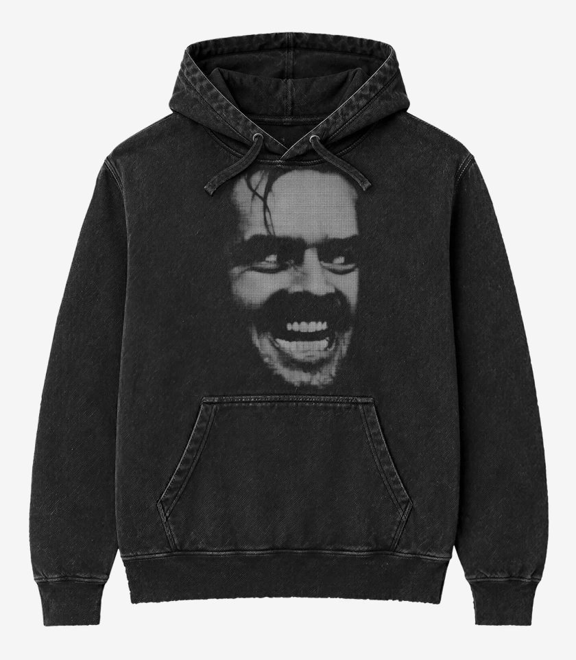 Poleron Canguro Acid Wash Negro de Torrance Jack