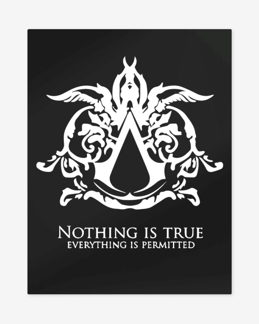 Print metalico Negro de Nothing is true