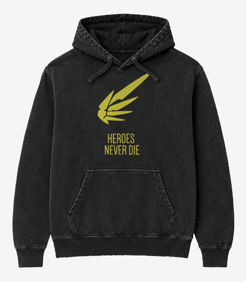 Poleron Canguro Acid Wash Negro de Never die