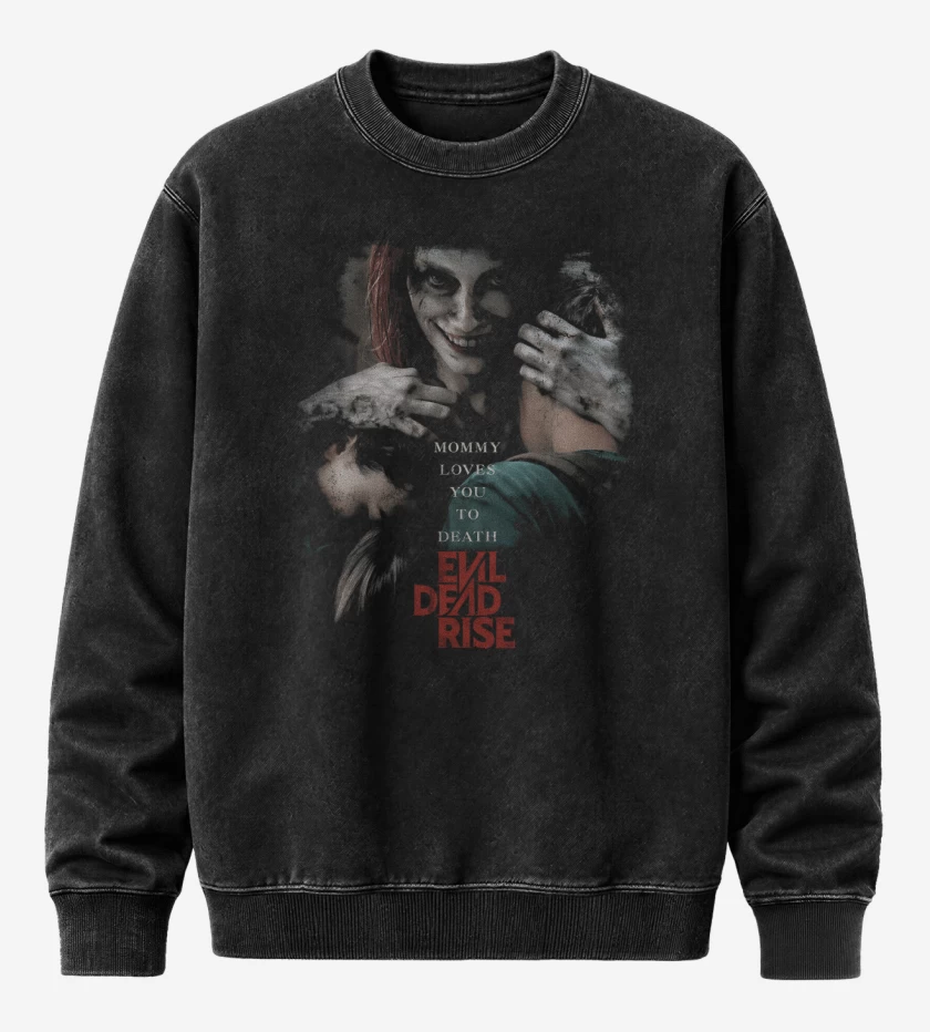 Poleron Polo Acid Wash Negro de New Evil Dead 