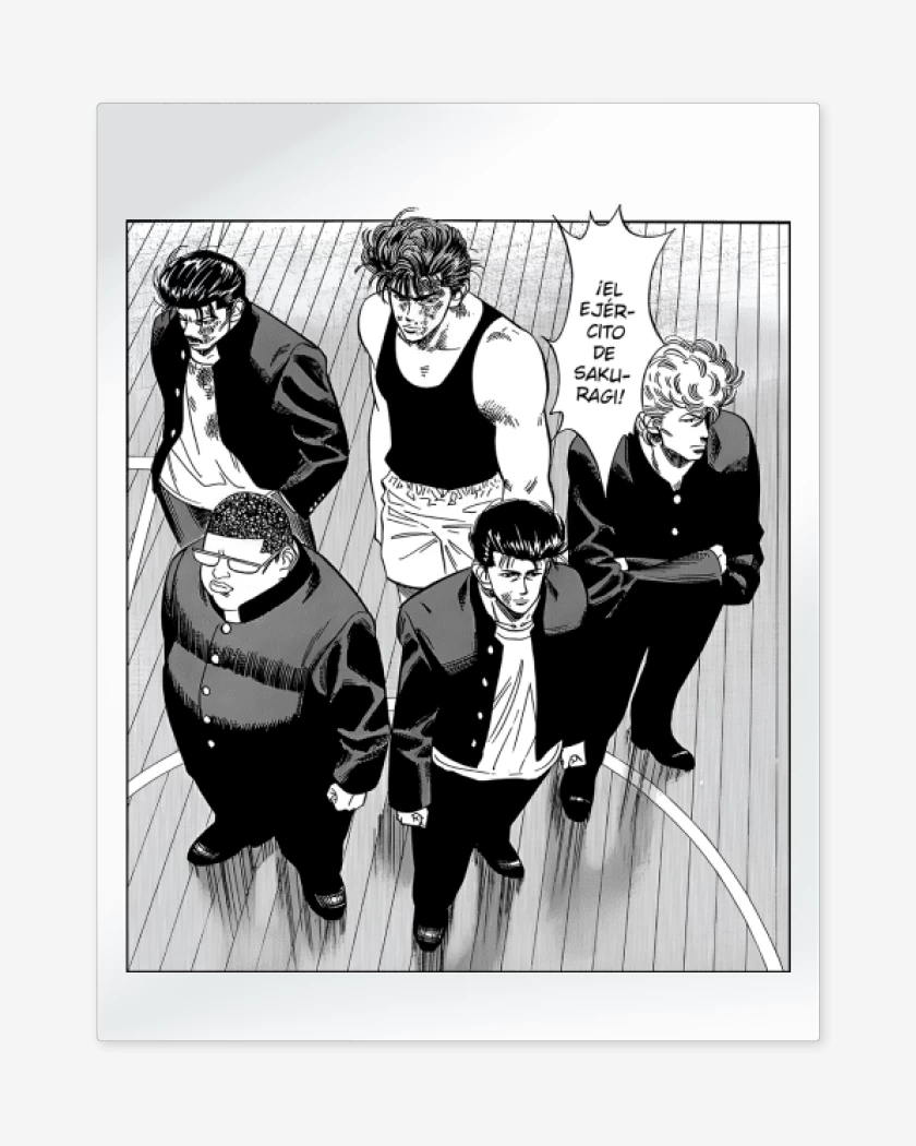 Print metalico Blanco de El ejercito de Sakuragi