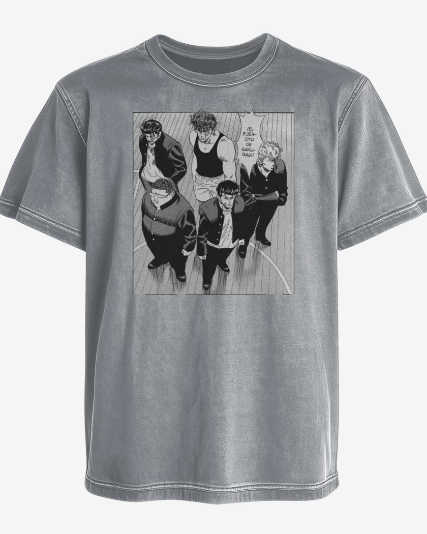 Polera desgastada Gris Melange de El ejercito de Sakuragi