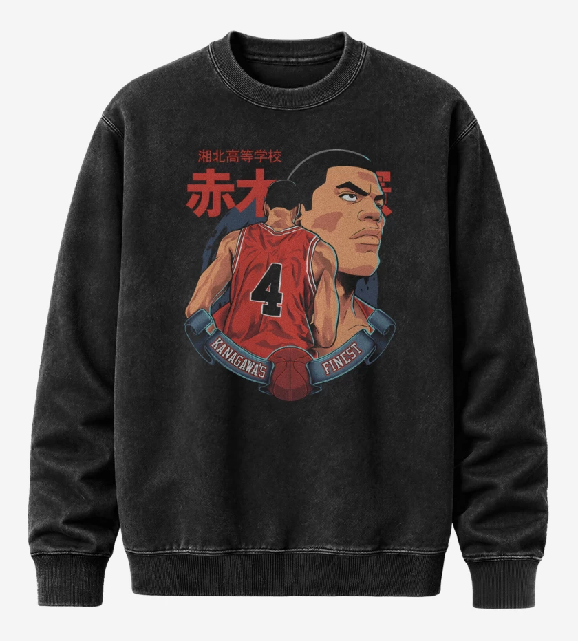 Poleron Polo Acid Wash Negro de Capitan Akagi