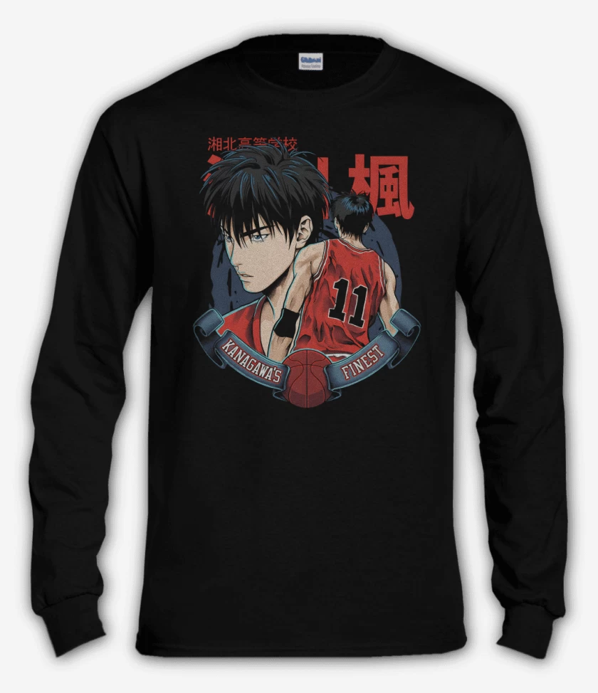 Polera manga larga Negro de Rukawa