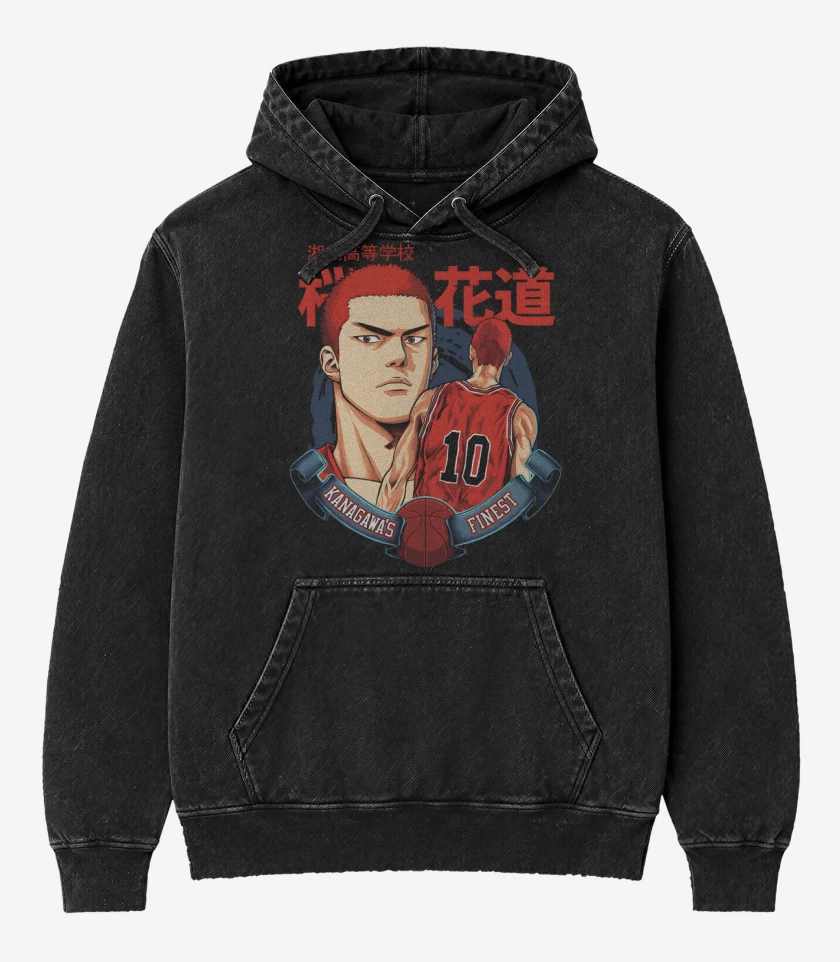 Poleron Canguro Acid Wash Negro de Colorado Sakuragi