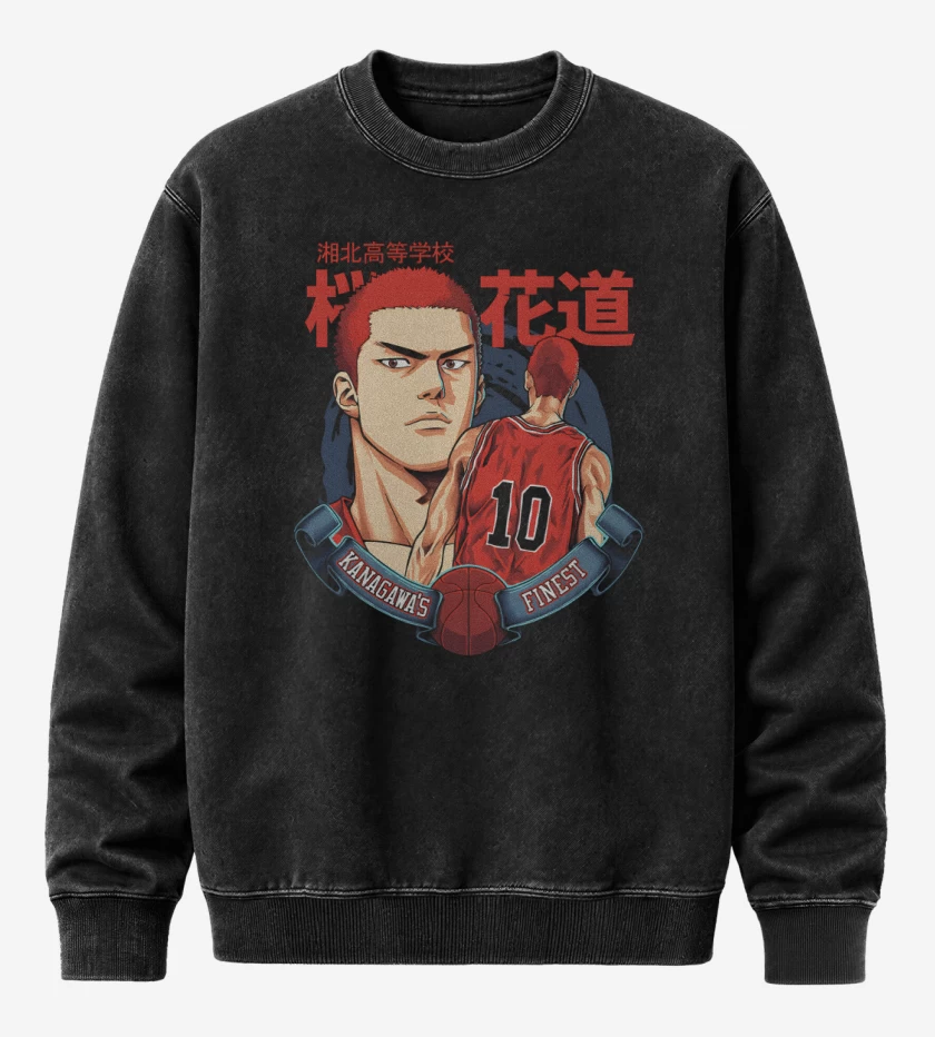 Poleron Polo Acid Wash Negro de Colorado Sakuragi