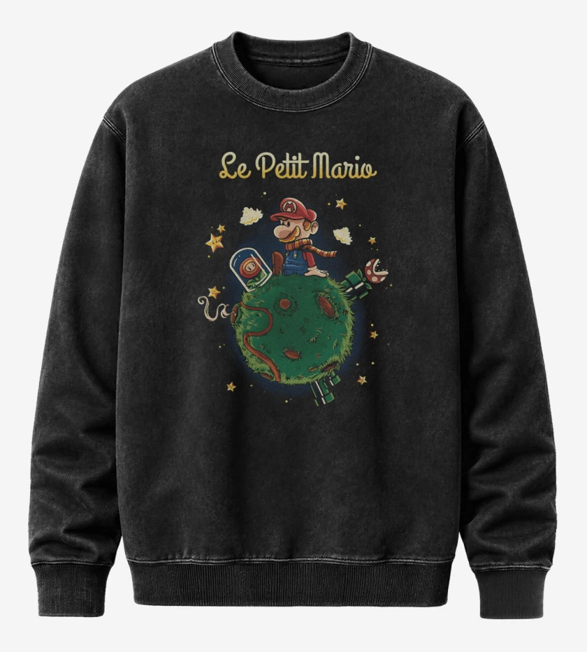 Poleron Polo Acid Wash Negro de Le Marito