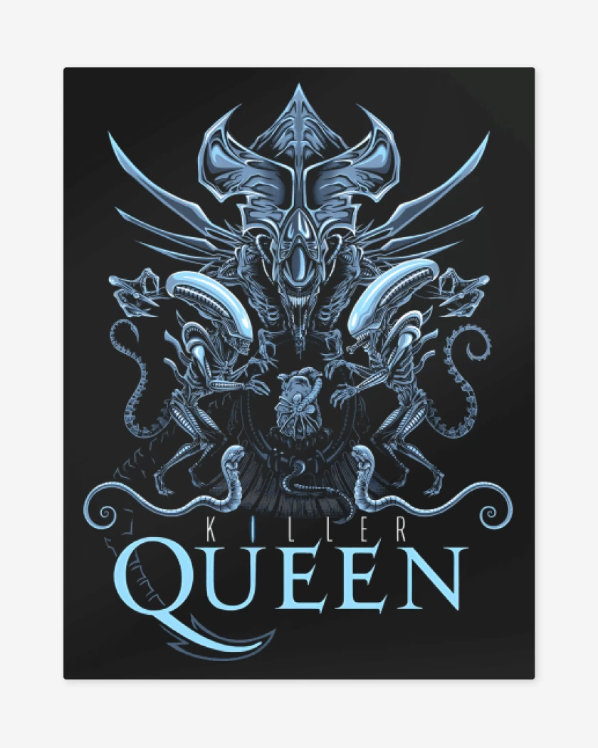Print metalico Negro de Alien Queen