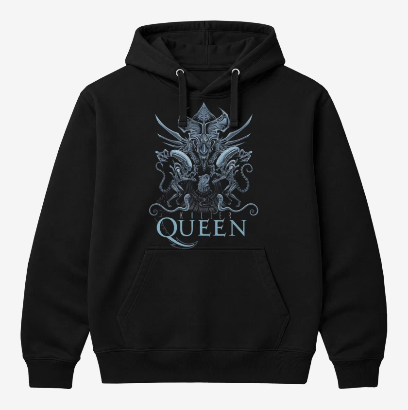 Polerón Canguro Negro de Alien Queen