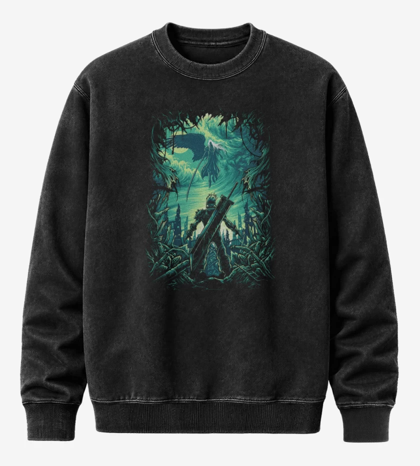 Poleron Polo Acid Wash Negro de Wicked Sephirot 
