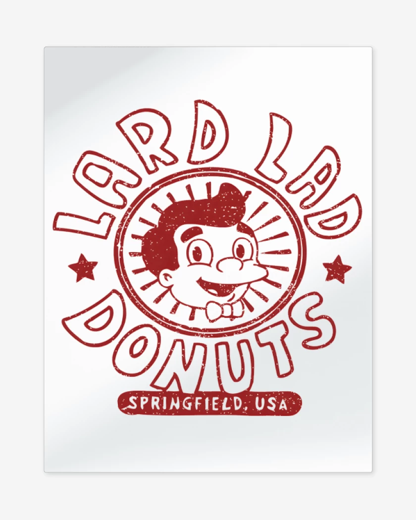 Print metalico Blanco de Lard Lad Donuts