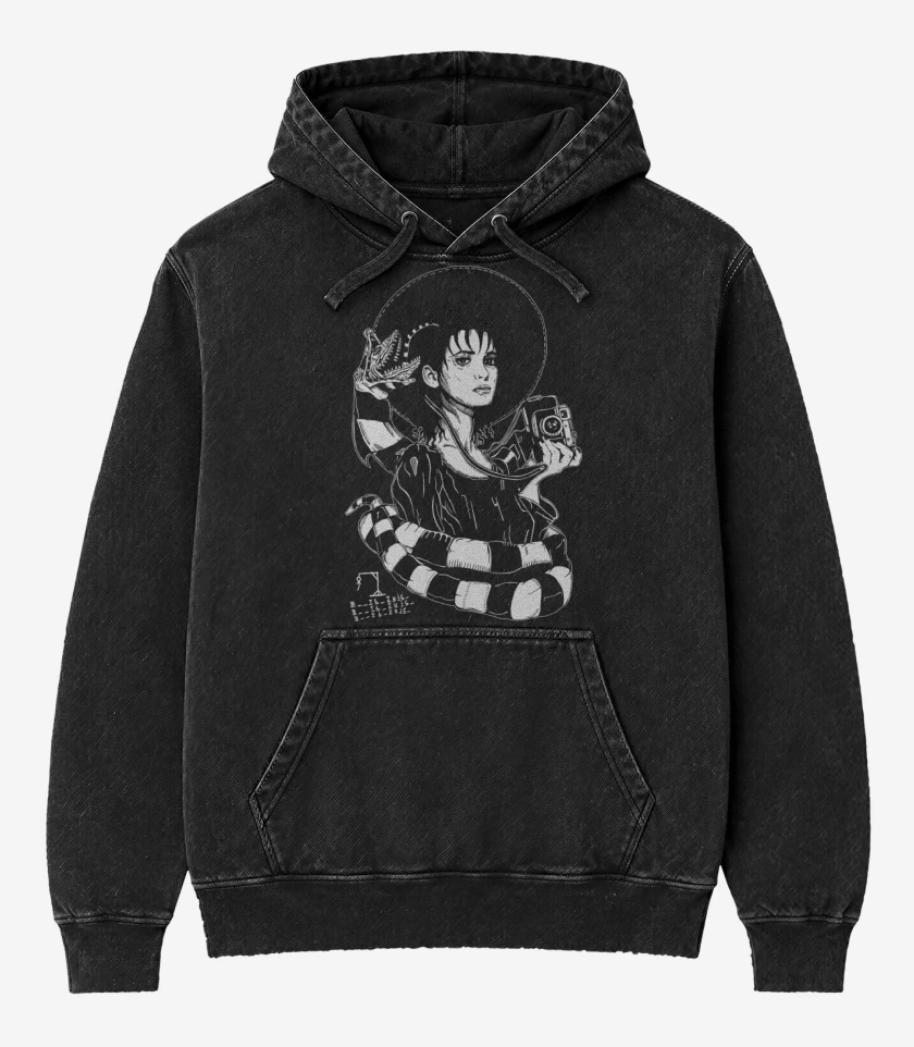 Poleron Canguro Acid Wash Negro de Lydia Beetle
