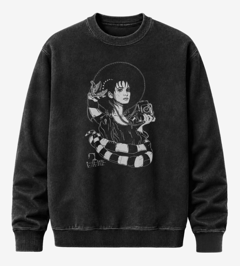 Poleron Polo Acid Wash Negro de Lydia Beetle