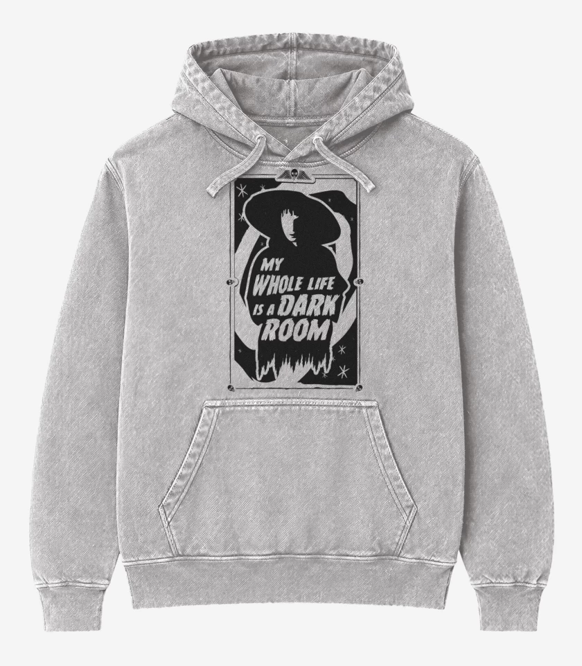 Poleron Canguro Acid Wash Gris Melange de Dark Room 