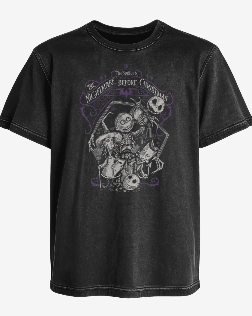 Polera desgastada Negro de El Extraño Mundo de Jack
