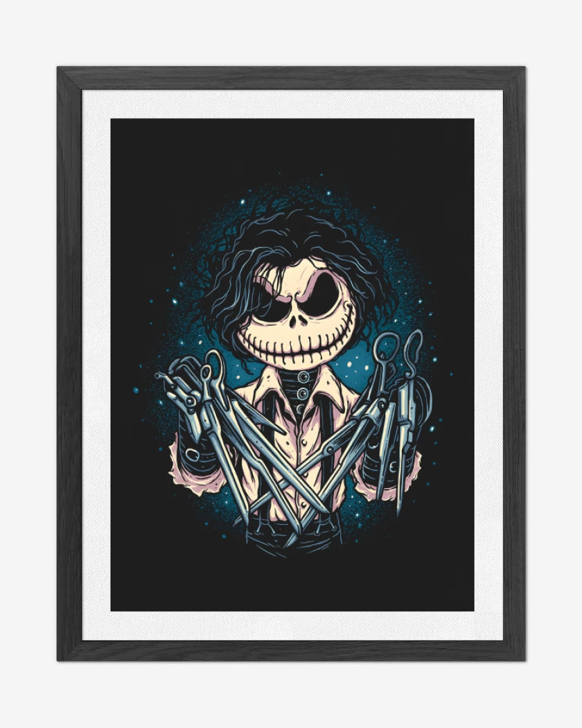 Cuadro decorativo Negro de Las Tijeras de Skellington