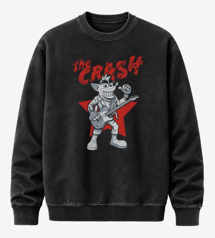 Poleron Polo Acid Wash Negro de The Crash 
