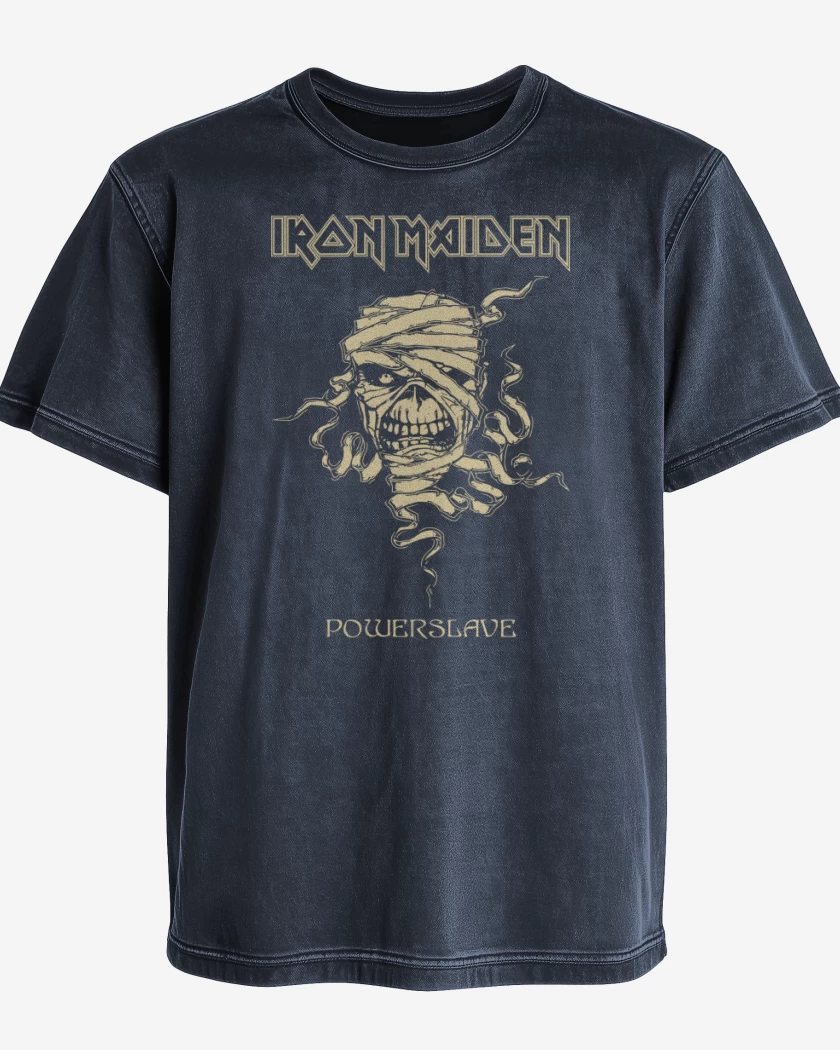 Polera desgastada Azul Marino de Eddie Powerslave