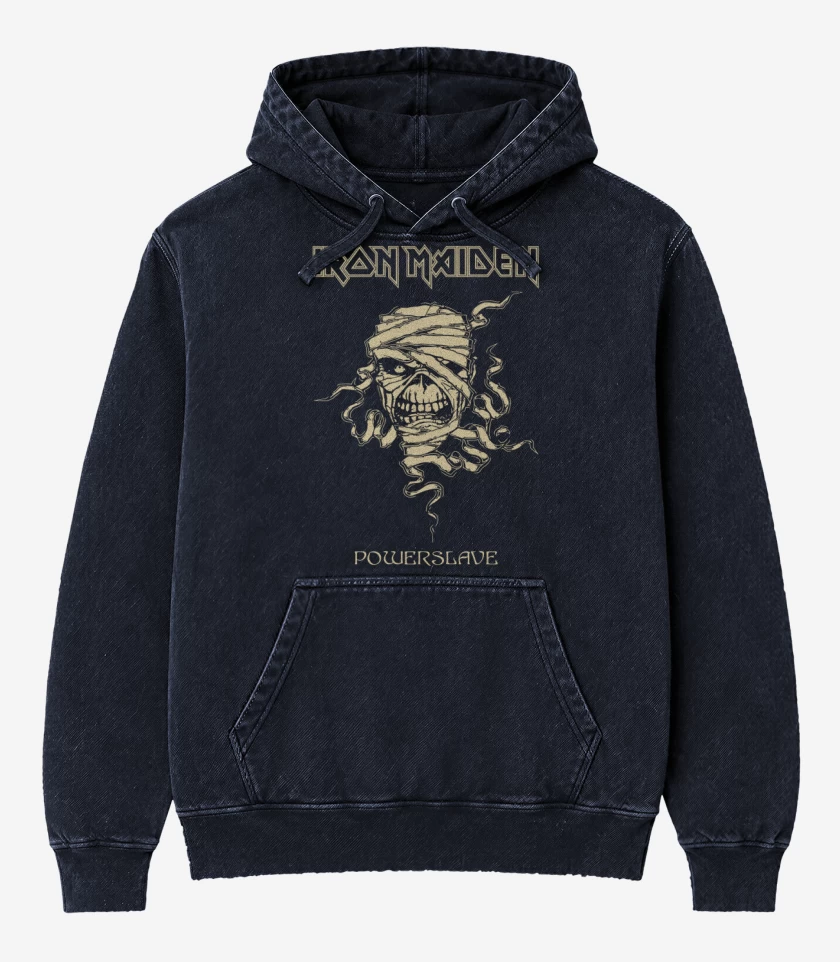 Poleron Canguro Acid Wash Azul Marino de Eddie Powerslave