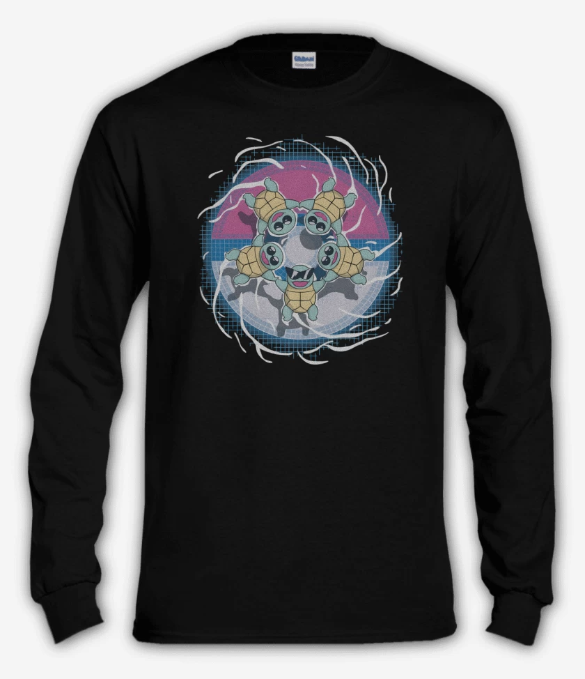 Polera manga larga Negro de Squirtle Squad