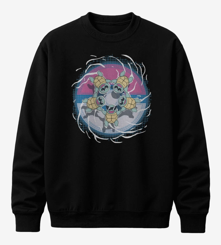 Poleron polo Negro de Squirtle Squad
