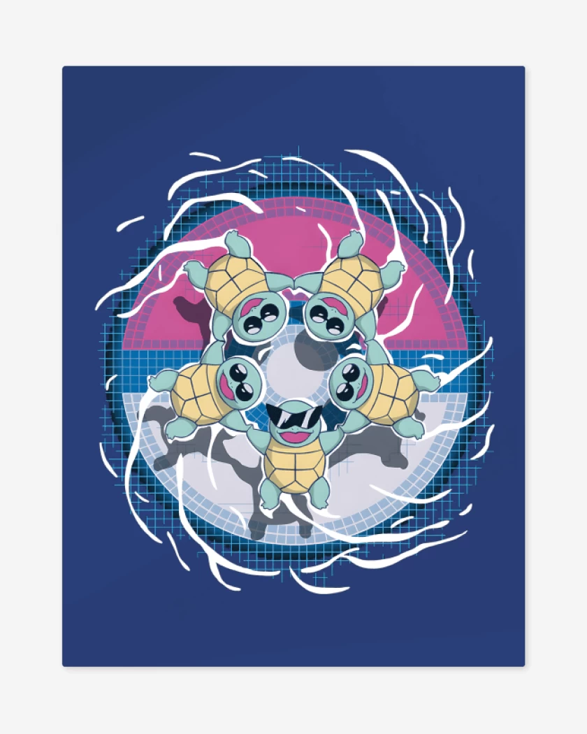 Print metalico Azul Rey de Squirtle Squad