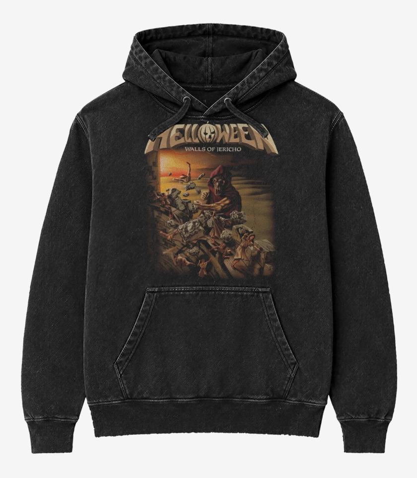 Poleron Canguro Acid Wash Negro de Walls of Jericho