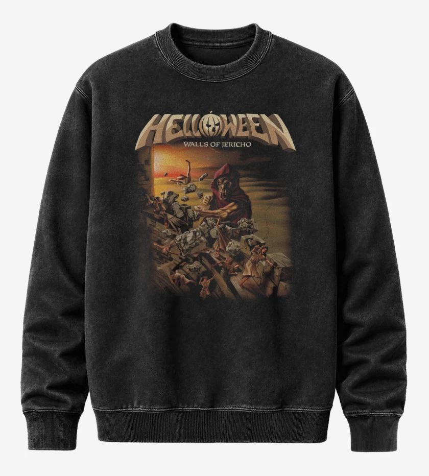 Poleron Polo Acid Wash Negro de Walls of Jericho