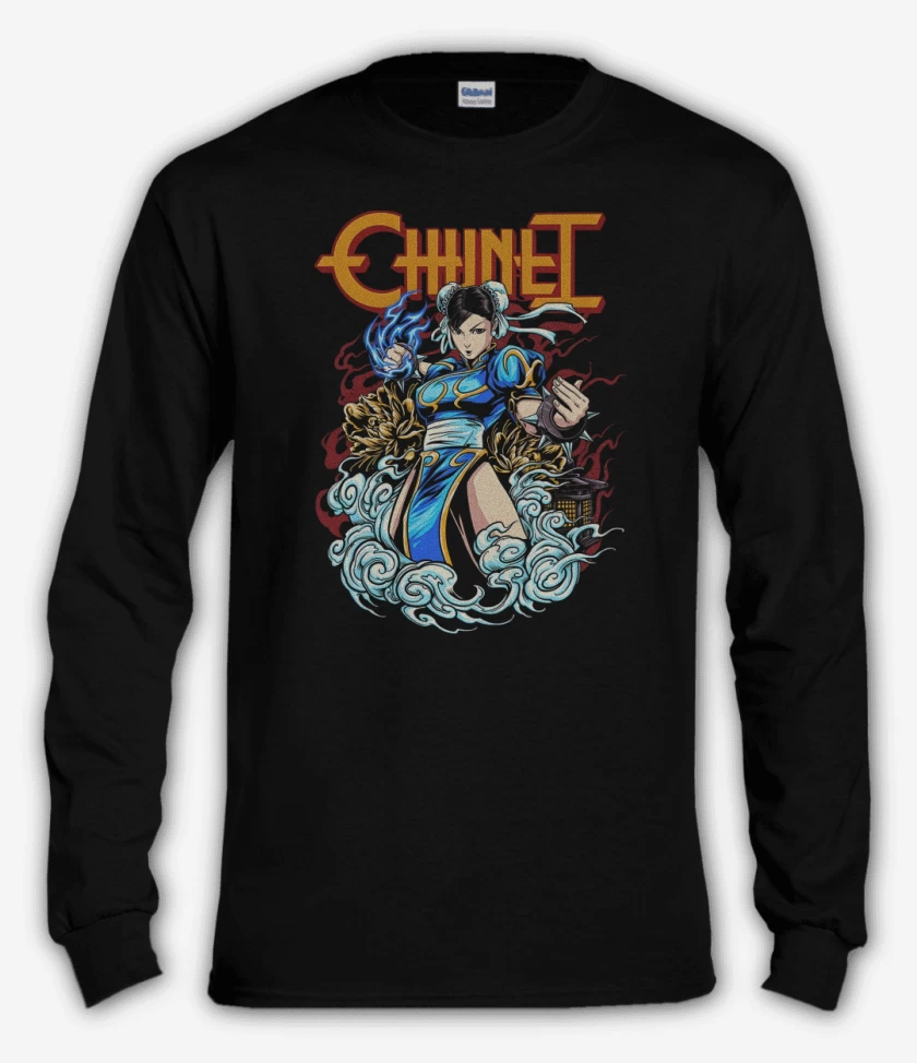Polera manga larga Negro de Chun-Ri