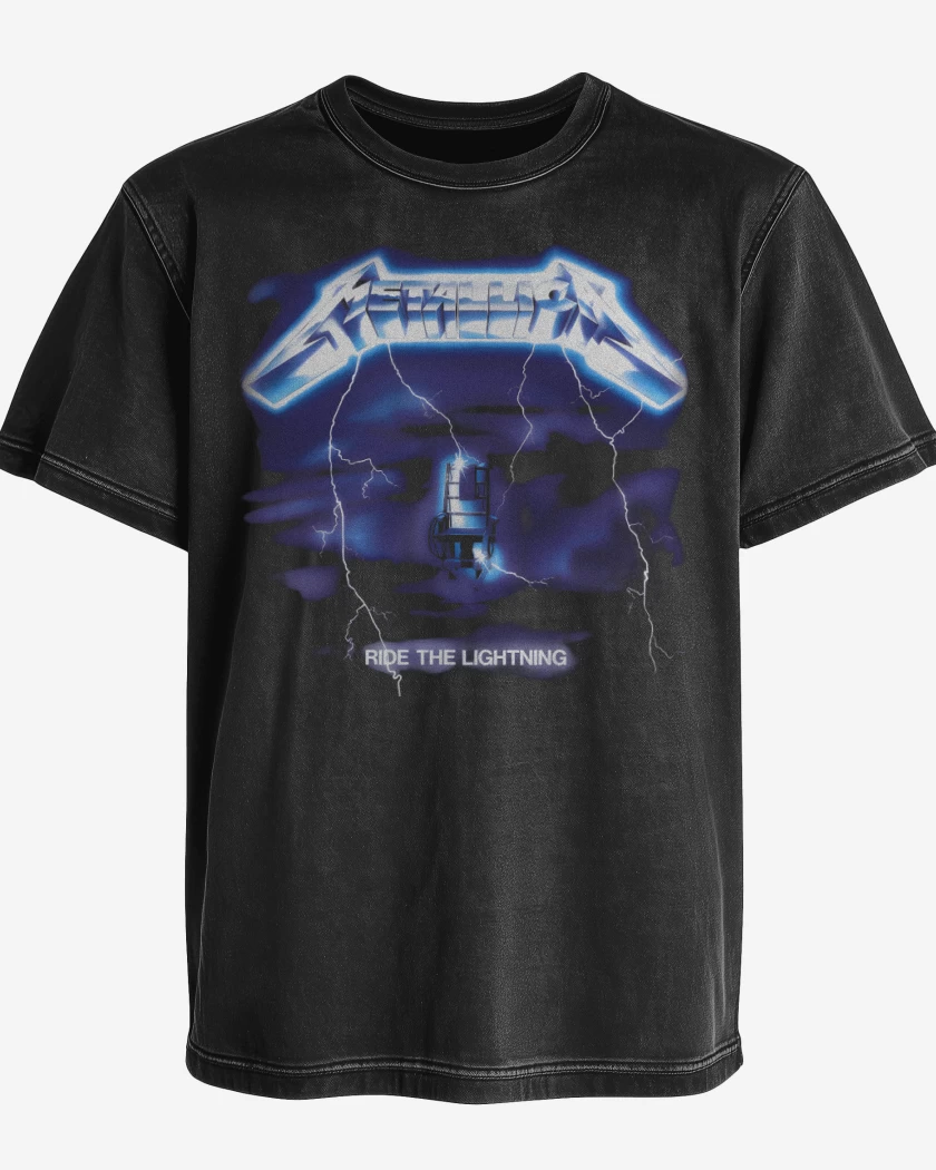 Polera desgastada Negro de Ride the Lightning