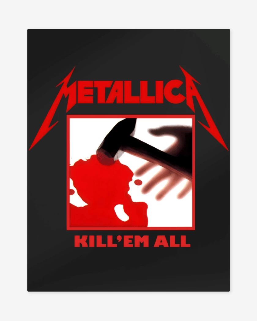 Print metalico Negro de Kill Em All