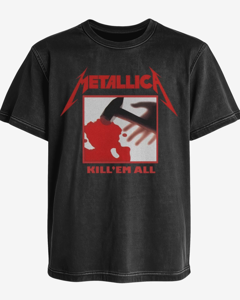Polera desgastada Kill Em All