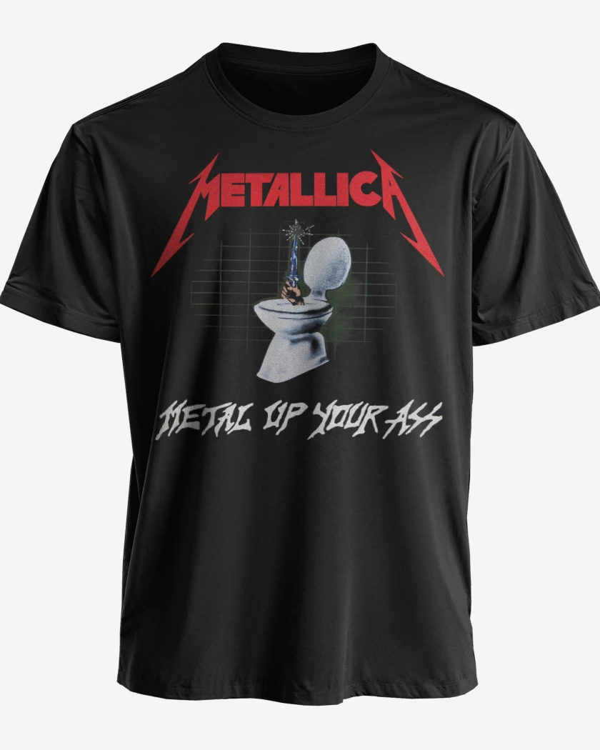 Polera premium Negro de Metal Up Your Ass