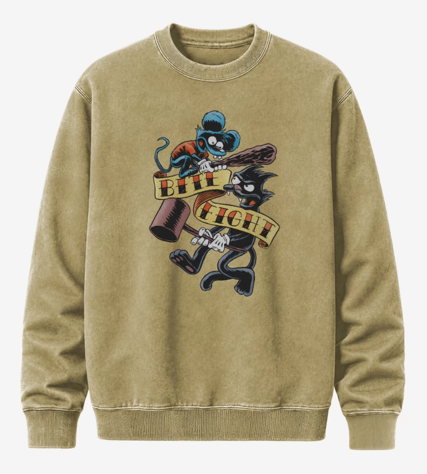 Poleron Polo Acid Wash Beige de Bite & Fight 
