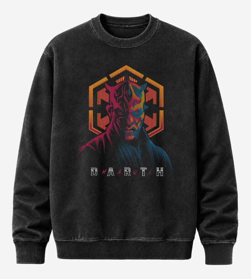Poleron Polo Acid Wash Negro de Darth Maululo