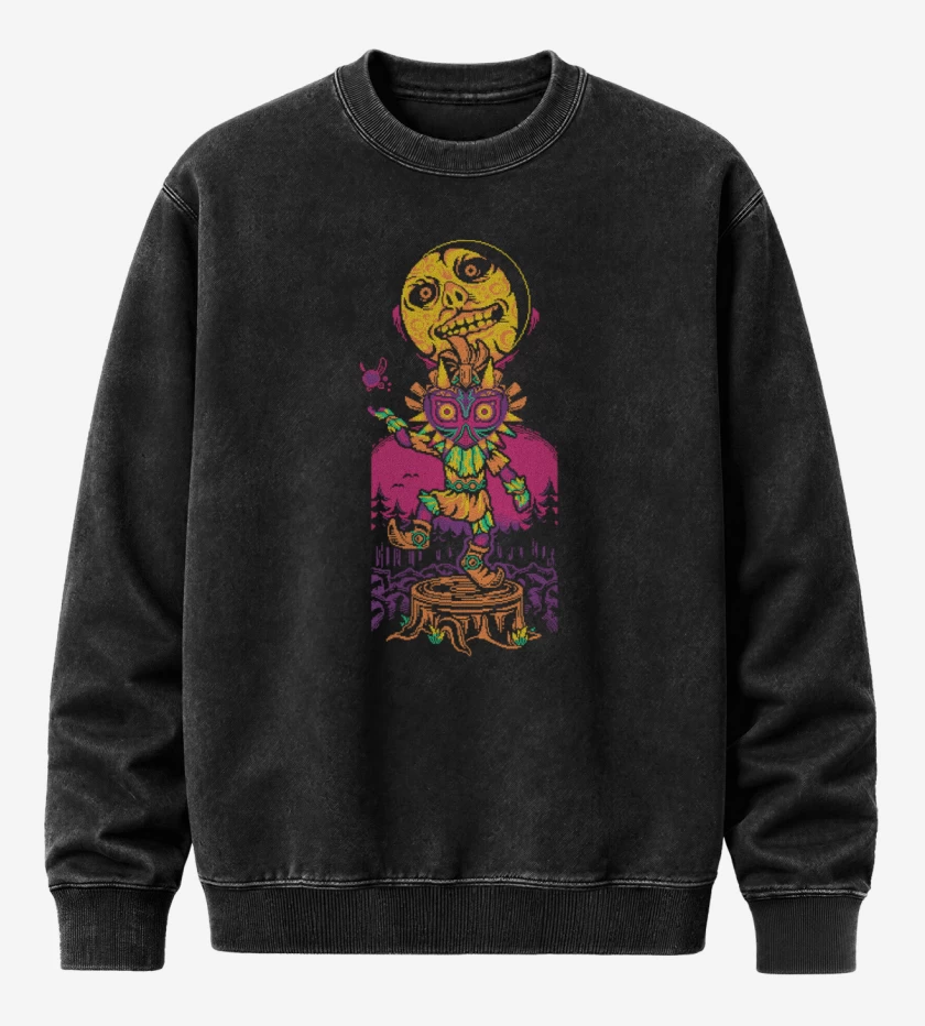 Poleron Polo Acid Wash Negro de Majoras Bit