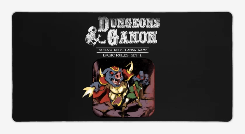 Mouse pad Gamer Negro de Calabozos & Ganon