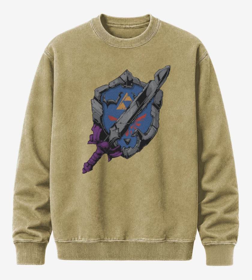 Poleron Polo Acid Wash Beige de Defensor de Hyrule