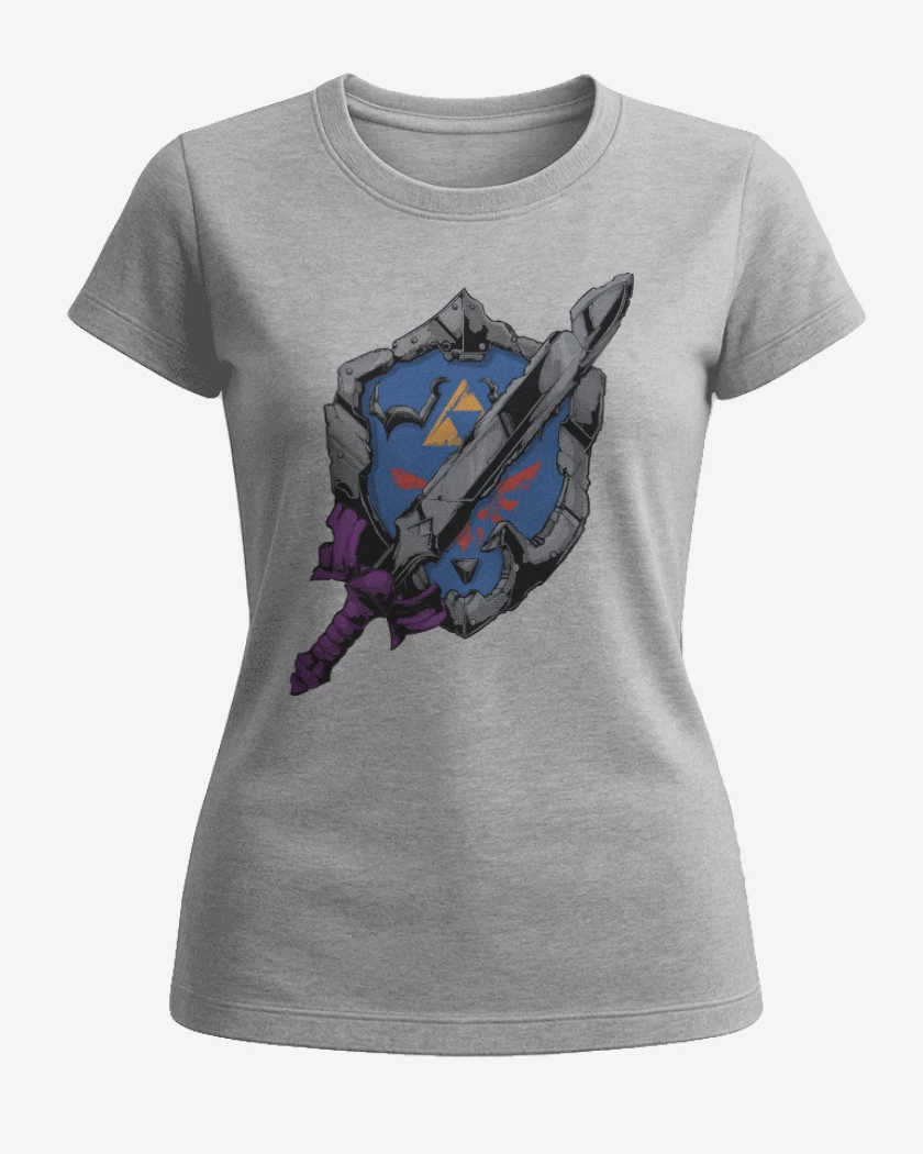 Polera de Mujer Gris Melange de Defensor de Hyrule
